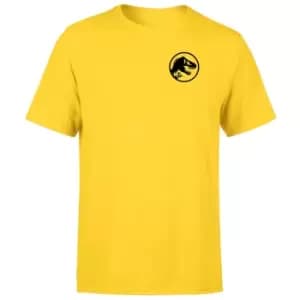 Image of Jurassic Park Silhouette logo Embroidered Unisex T-Shirt - Yellow - L