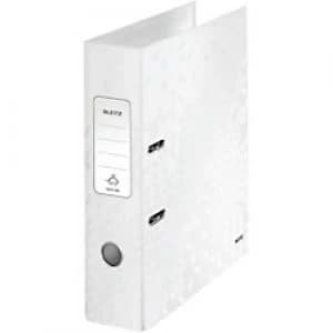 Image of Leitz 180° WOW Lever Arch File 80 mm Laminated Cardboard A4 White