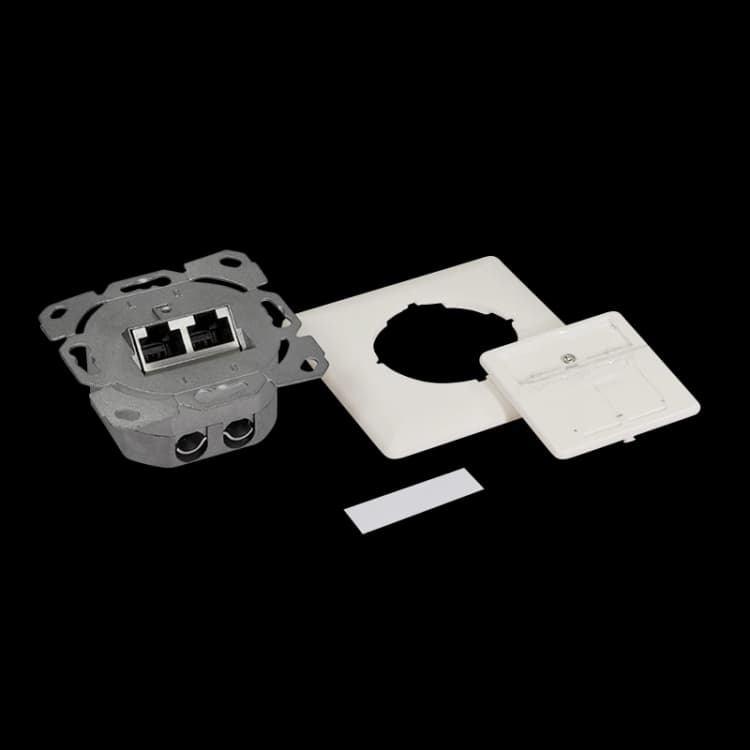 Image of LogiLink Cat.6A Wall Outlet 2xRJ45 STP. vertical. pure white