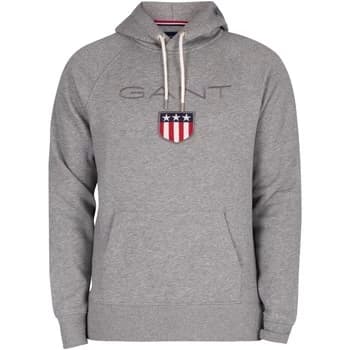Image of Gant Shield Pullover Hoodie mens Sweatshirt in Grey - Sizes UK XL,UK XXL