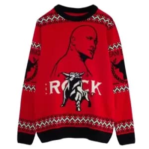 Image of WWE Womens/Ladies Team Bring It The Rock Knitted Jumper (S) (Red)