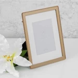 Image of 5" x 7" (3" x 5" Mount) Elegance Gold Finish Beaded Frame