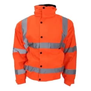 Image of Warrior Memphis High Visibility Bomber Jacket / Safety Wear / Workwear (3XL) (Fluorescent Orange) - Fluorescent Orange
