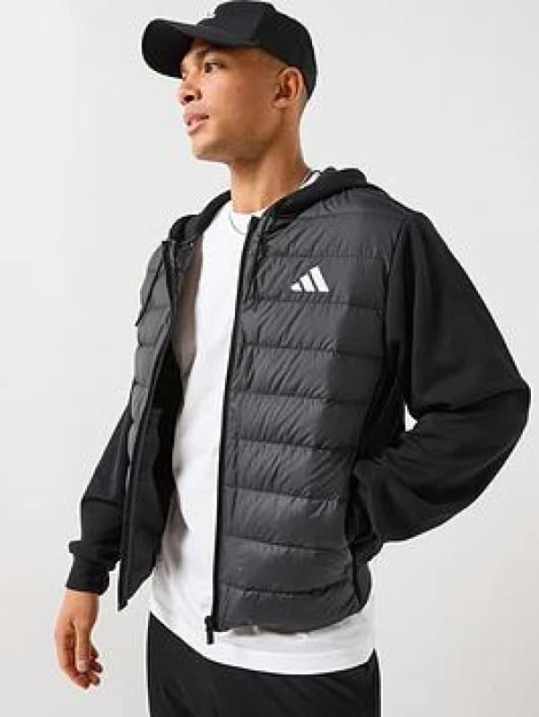 Image of Adidas SPORTSWEAR 2 in 1 Hybrid Jacket Black Men XS;XL;L;M;S