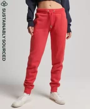 Image of Superdry Womens Organic Cotton Vintage Logo Embroidered Joggers Orange / Papaya Marl - Size: 8