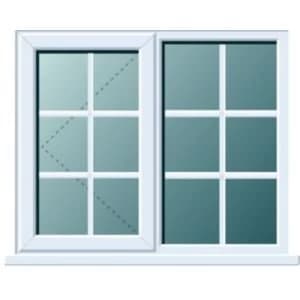 Image of White PVCu LH Side hung with fixed lite LH Window H970mm W1190mm
