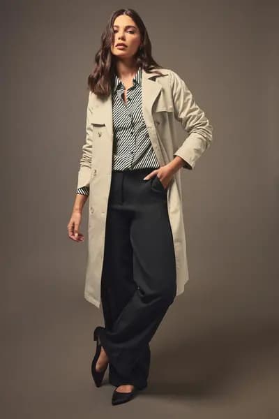 Image of Long Tall Sally Tall Trench Coat Light Beige