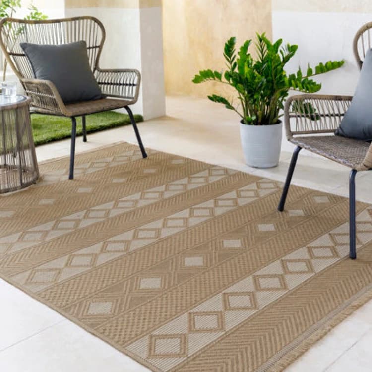 Image of Livabliss Cottage Tan/cream Machine Washable Jute Parita Area Rug 158 X 213cm - Easy Care, Non Shedding, Ideal For Living Room & Bedroom
