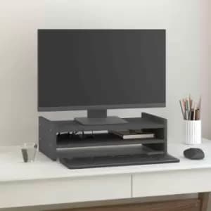 Image of Vidaxl Monitor Stand Grey 50X27X15cm Solid Wood Pine