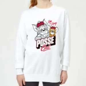 Image of Tom & Jerry Posse Cat Womens Sweatshirt - White - XXL