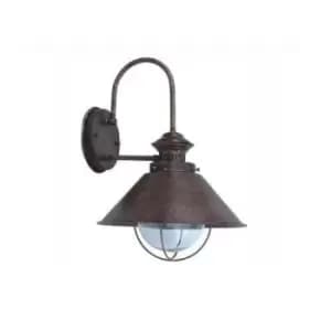 Image of Nautica 1 Light Outdoor Large Dome Wall Light Rust Brown, E27