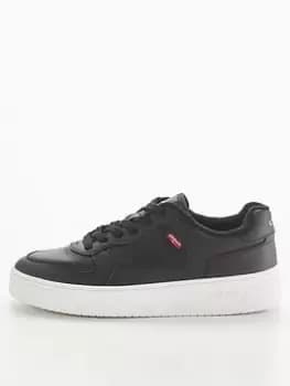 Image of Levis Glide Leather Trainers -Black, Size 10, Men