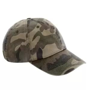 Image of Beechfield Unisex Low Profile Vintage Denim-Look Cap (One Size) (Vintage Jungle Camo)