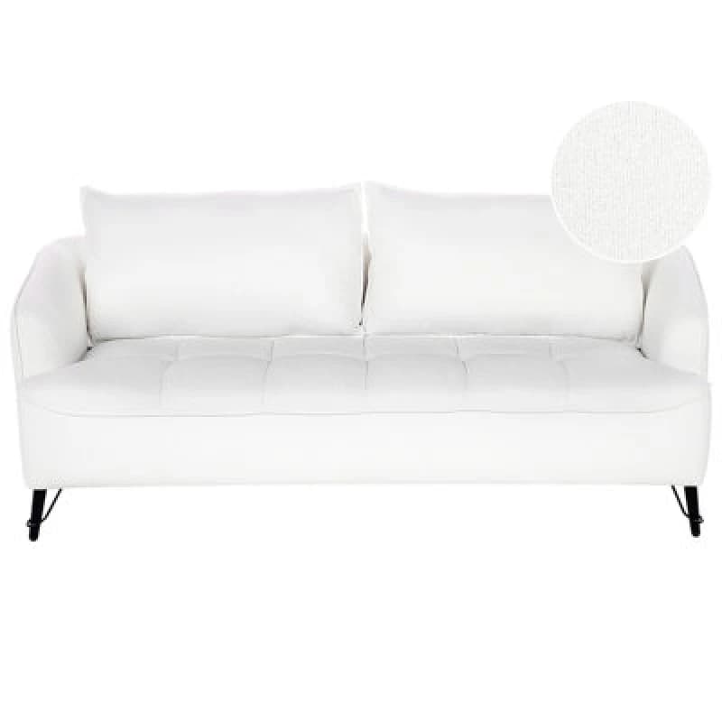 Image of Beliani Sofa 3 Seater Hobro Boucle White