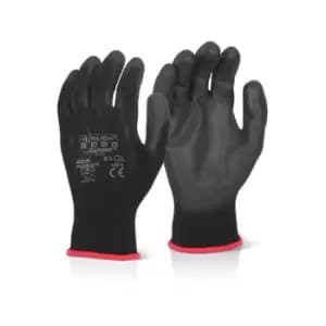 Image of PU COATED GLOVE BLACK SMALL - Black - Black - Click