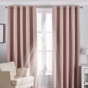 Image of Twilight Thermal Blackout Eyelet Curtains Blush, Blush / 229 x 183cm