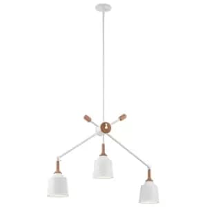 Image of 3 Bulb Chandelier Hanging Pendant LIght White LED E27 60W Bulb
