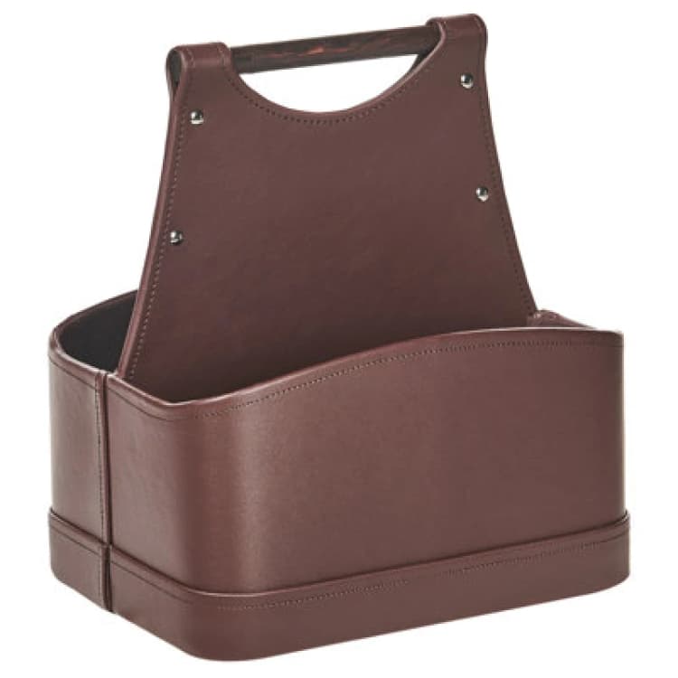Image of Beliani Basket Uruk Faux Leather Brown
