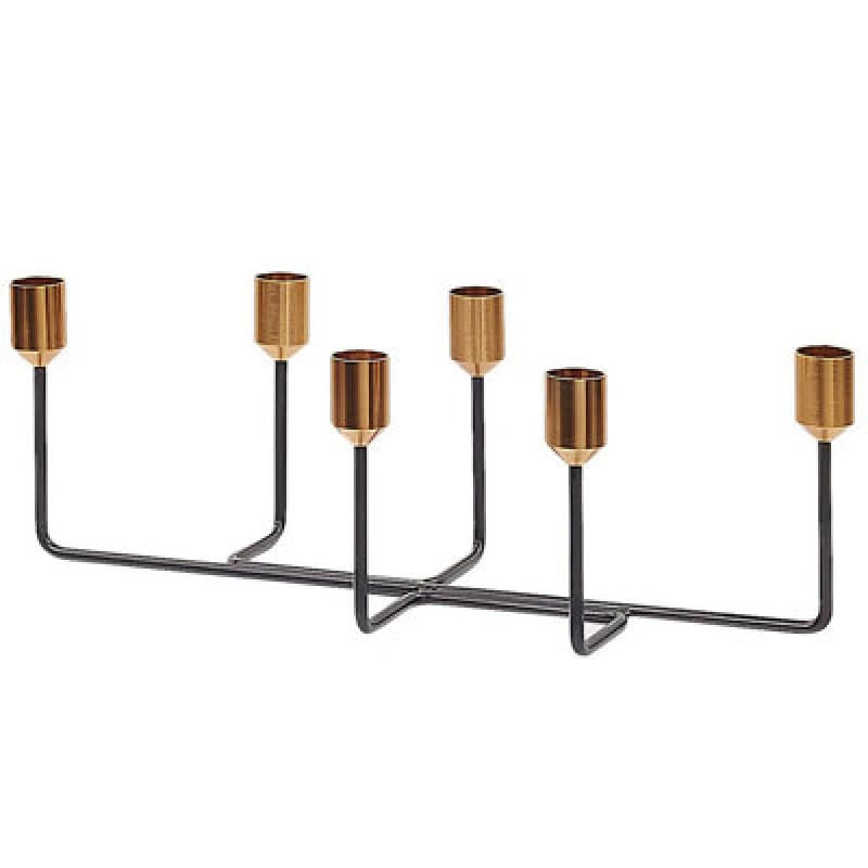 Image of Beliani Candle Holder Bangka Metal 12cm Black