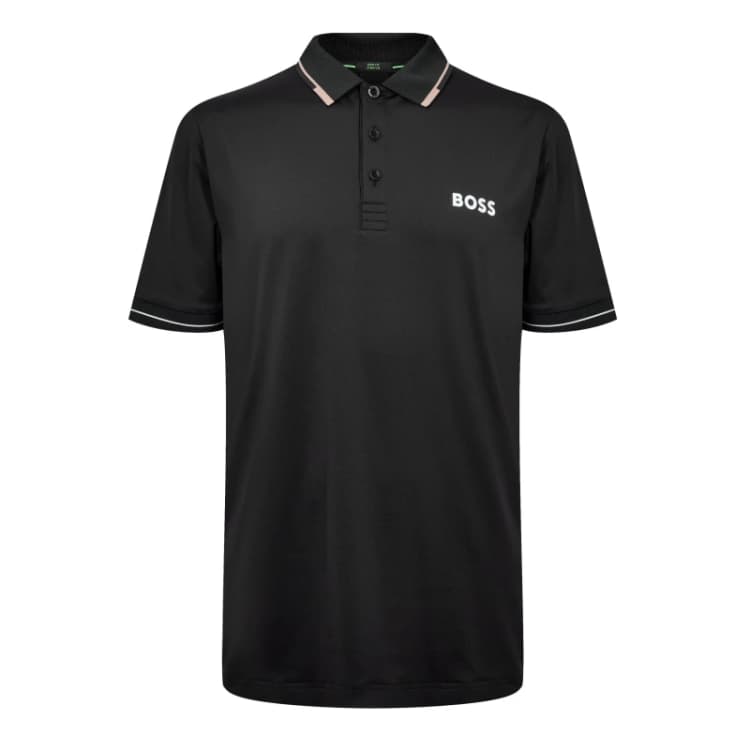 Image of Boss Mens Paul Pro Performance Short Sleeve Polo Shirt Black 005 male S