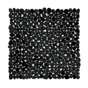 Image of Premier Housewares Solid Black Pebble PVC Bath Mat 54 x 54cm