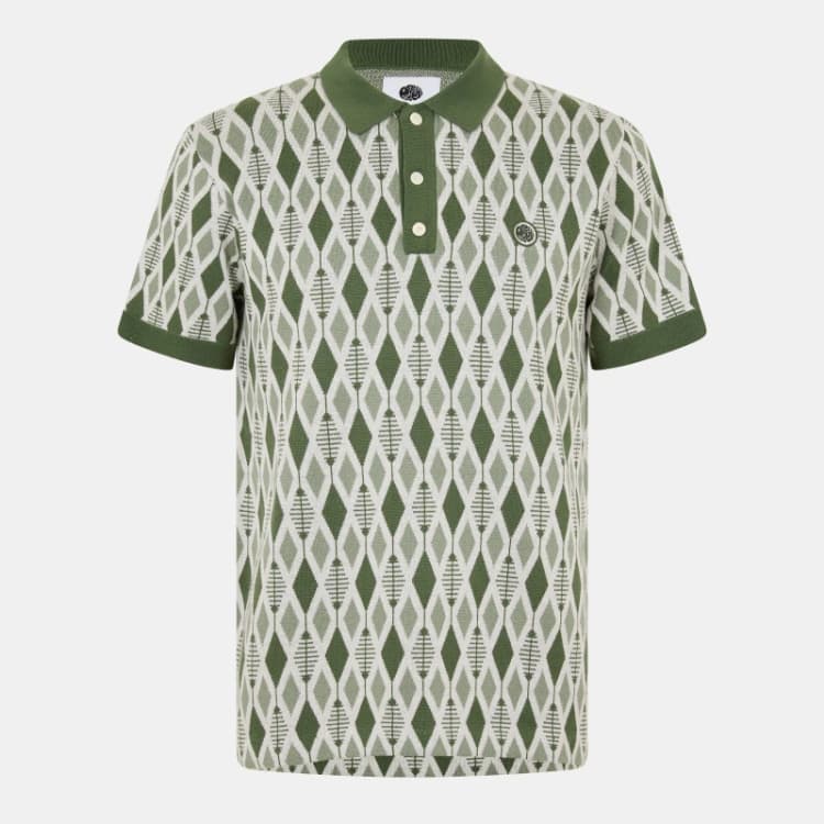 Image of Pretty Green PG Tenor SS Knit Pol Sn63 Green male Small