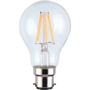 Image of TCP Smart WiFi Dimmable Warm White Filament LED Bayonet 60W Light Bulb - No Hub Required