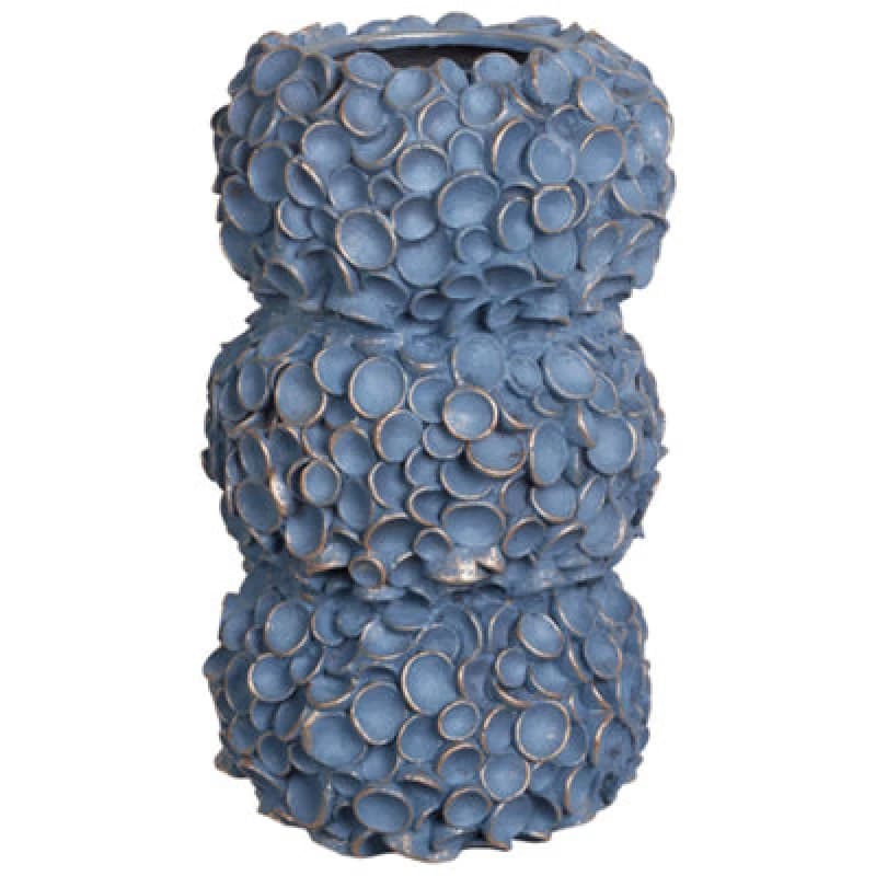 Image of Beliani Flower Vase Muzaki Ceramic 52cm Blue