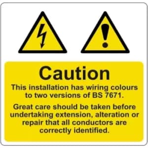 Image of Spectrum Industrial Caution Mixed Cable Safety Sticker (25 Pack) - 75 x 75mm