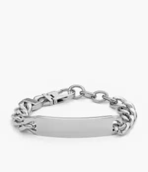 Image of Fossil Men Drew Stainless Steel ID Bracelet
