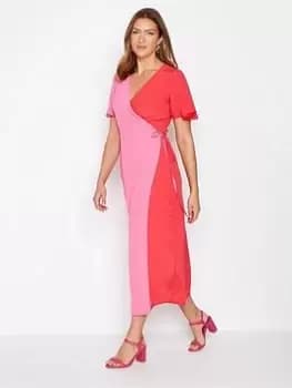 Image of Long Tall Sally Pink Red Wrap Dress, Pink, Size 12, Women