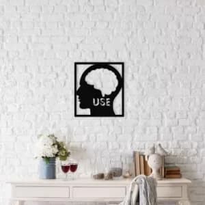 Image of Use Your Mind Black Decorative Metal Wall Accessory