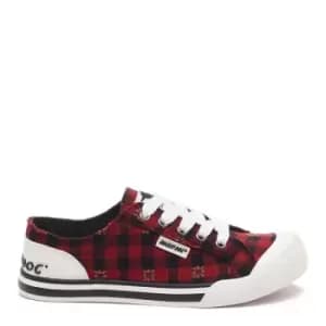 Image of Rocket Dog Jazzin Red Dublin Check Trainers