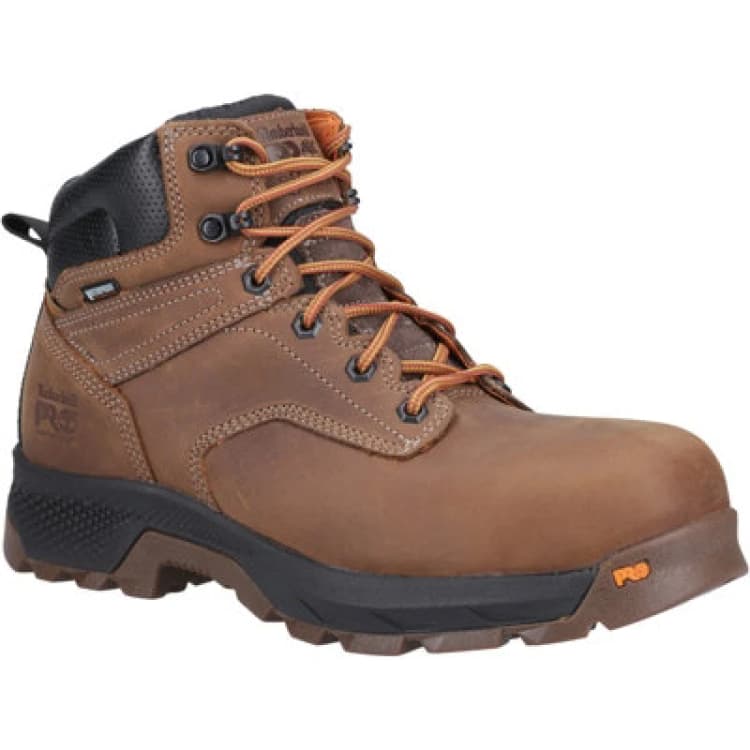 Image of Timberland Pro Titan 6" Waterproof Safety Boots in Brown, Size 8 Rubber 39469-73625 Workwear & Safety > Safety Boots