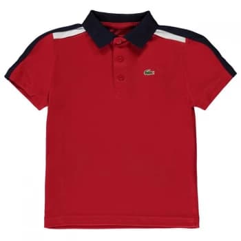 Image of Lacoste Lacoste Stripe Polo Junior Boys - Red 2RG