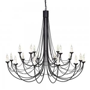Image of 18 Light Candle Chandelier Black