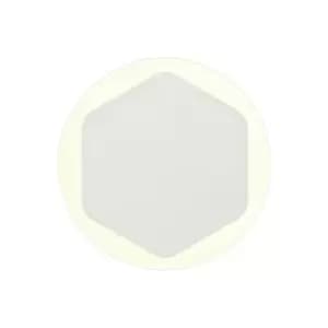 Image of Magnetic Base Wall Lamp, 12W LED 3000K 498lm, 15, 19cm Vertical Hexagonal Centre, Sand White, Round Acrylic Frosted Diffuser - Luminosa Lighting