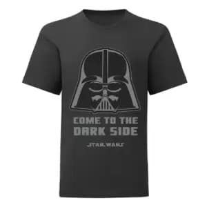 Image of Star Wars Boys Come To The Dark Side Darth Vader T-Shirt (12-13 Years) (Black)