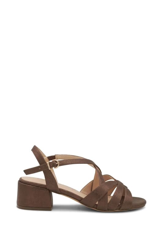Image of Paradox London 'Nerissa' Wide Fit Block Heel Sandal Bronze