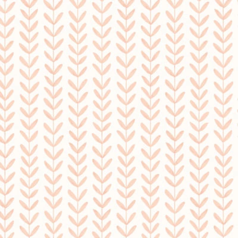 Image of Hoopla Walls Ditsy Leaf Stripe Apricot Wallpaper