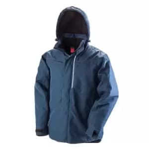 Image of Result Mens Waterproof Denim Textured Rugged Jacket (XL) (Navy)