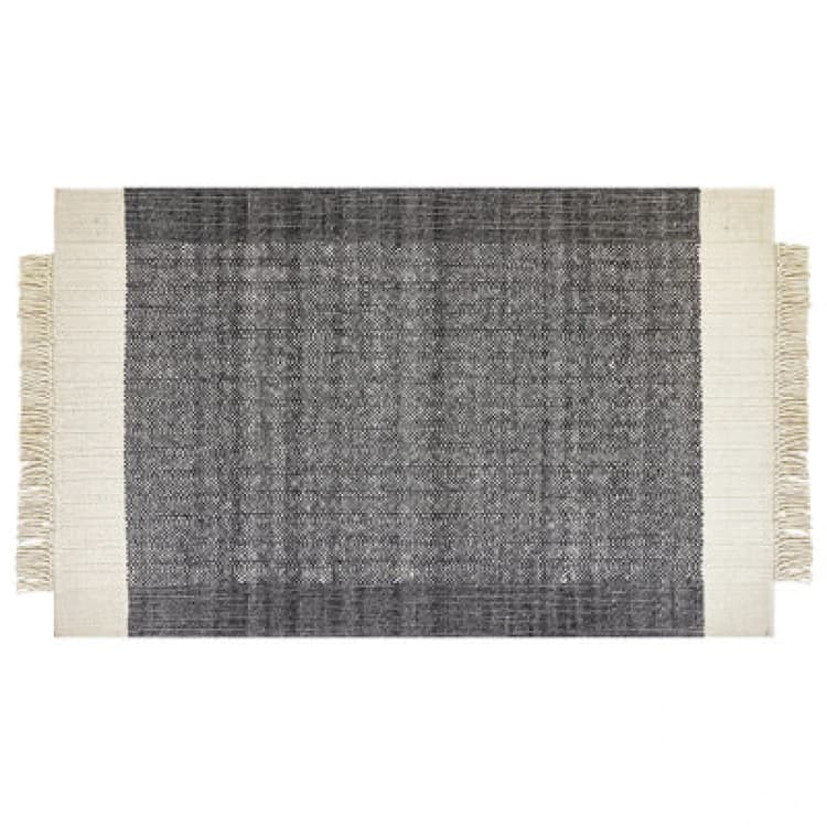 Image of Beliani Rug Atlanti Black 140 X 200 Cm Wool
