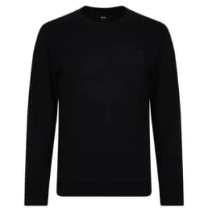 Image of Hugo Boss Hertitage Logo Crew Neck Sweatshirt Black Size L Men