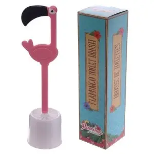 Image of Pink Flamingo Toilet Brush and Holder