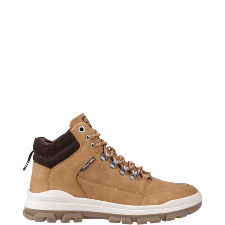 Image of Jack & Jones Jack & Jones Faux Leather Lace Up Hiking Boots, Light Brown, Size 43, Men Light Brown W19N7 Male 43