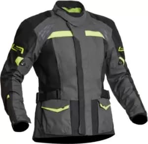 Image of Lindstrands Transtrand Waterproof Motorcycle Textile Jacket, black-grey-yellow, Size 58, black-grey-yellow, Size 58
