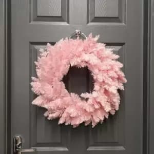 Image of Premier Decorations Ltd - 50cm Premier Rosewood Christmas Door Wreath in Pink
