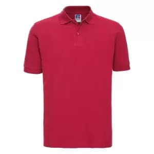 Image of Russell Mens 100% Cotton Short Sleeve Polo Shirt (L) (Classic Red)