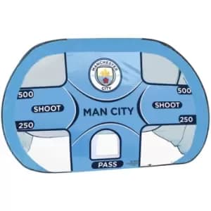 Image of Manchester City FC Crest Pop Up Football Goal (One Size) (Blue/Black)