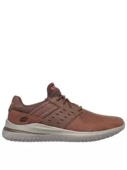Image of Skechers Delson 3.0 Ezra Shoe, Dark Brown, Size 11, Men